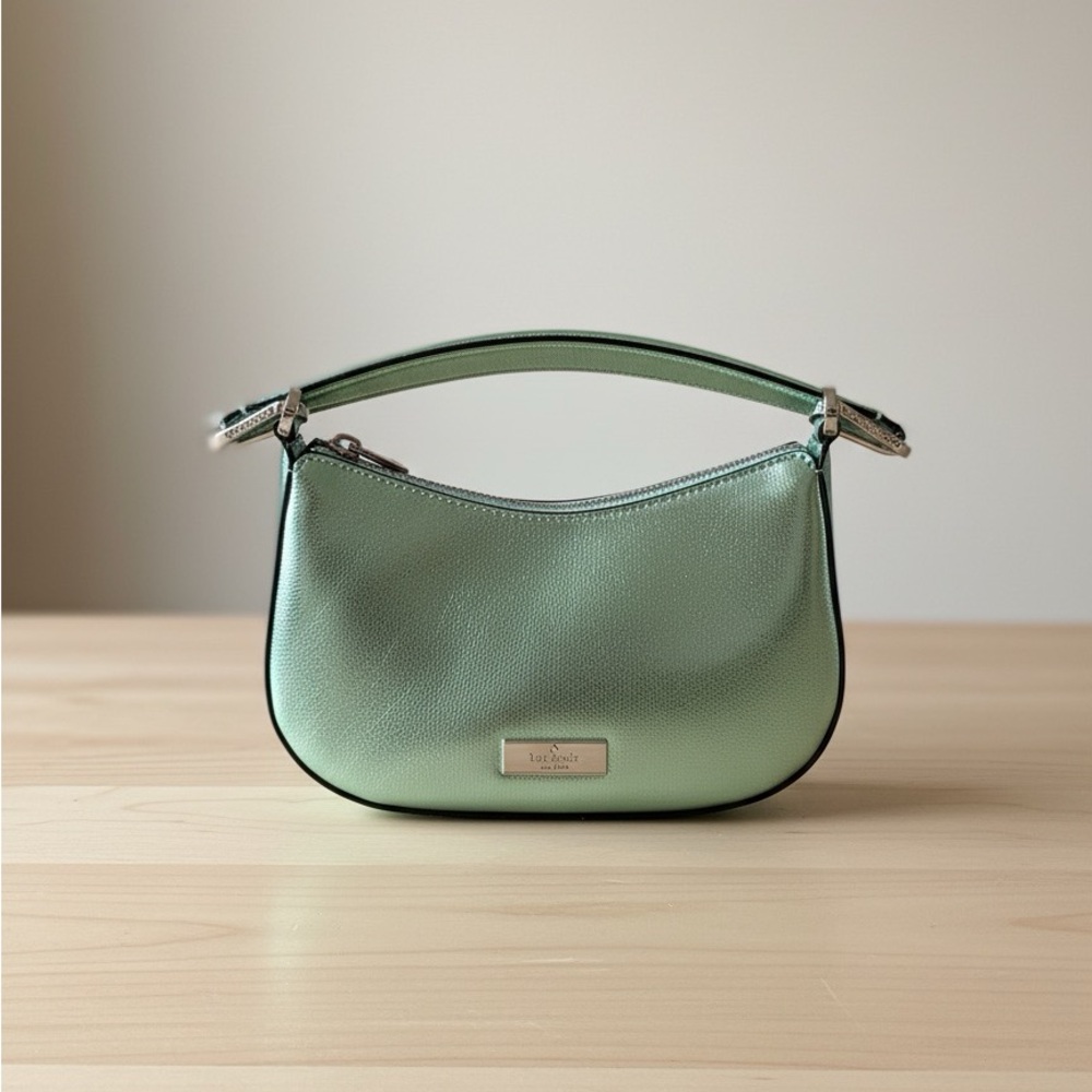 Kate Spade Nina Metallic Shoulder Bag Green Seawater